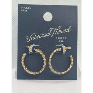 Universal Thread Gold Braided Hoop Earrings